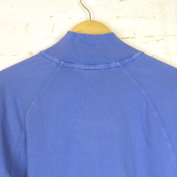 PINK Victorias Secret Sweatshirt Womens M Blue Half Zip Pullover Logo Spell Out - Picture 12 of 14